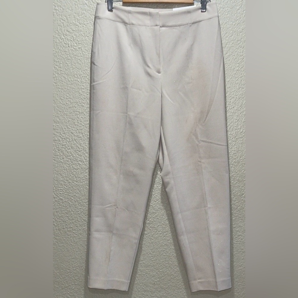 Ann Taylor The Slim High Rise Cream/Khaki color Cropped Ankle Pants